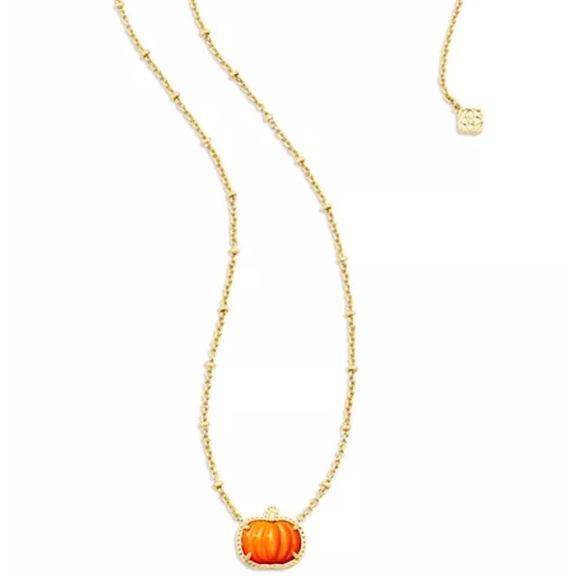Kendra Scott Pumpkin Gold Short Pendant Necklace New